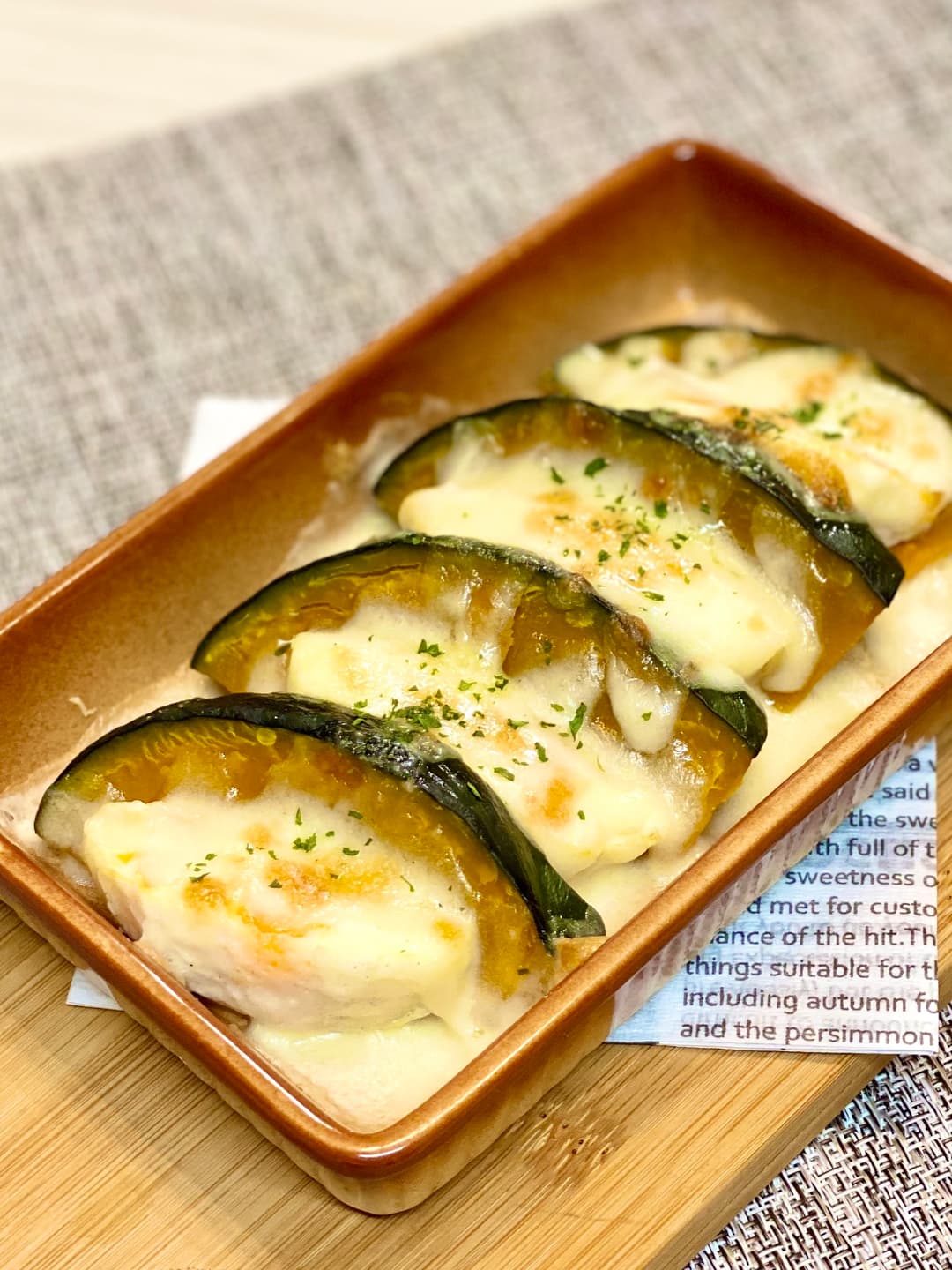 ベーコンエッグとかぼちゃのチーズ焼きの完成写真