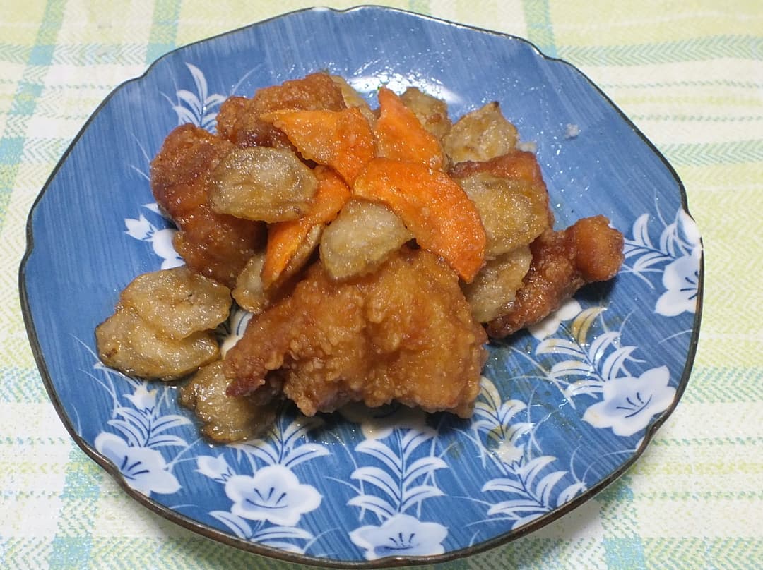 時短　チキンチキンごぼうの完成写真