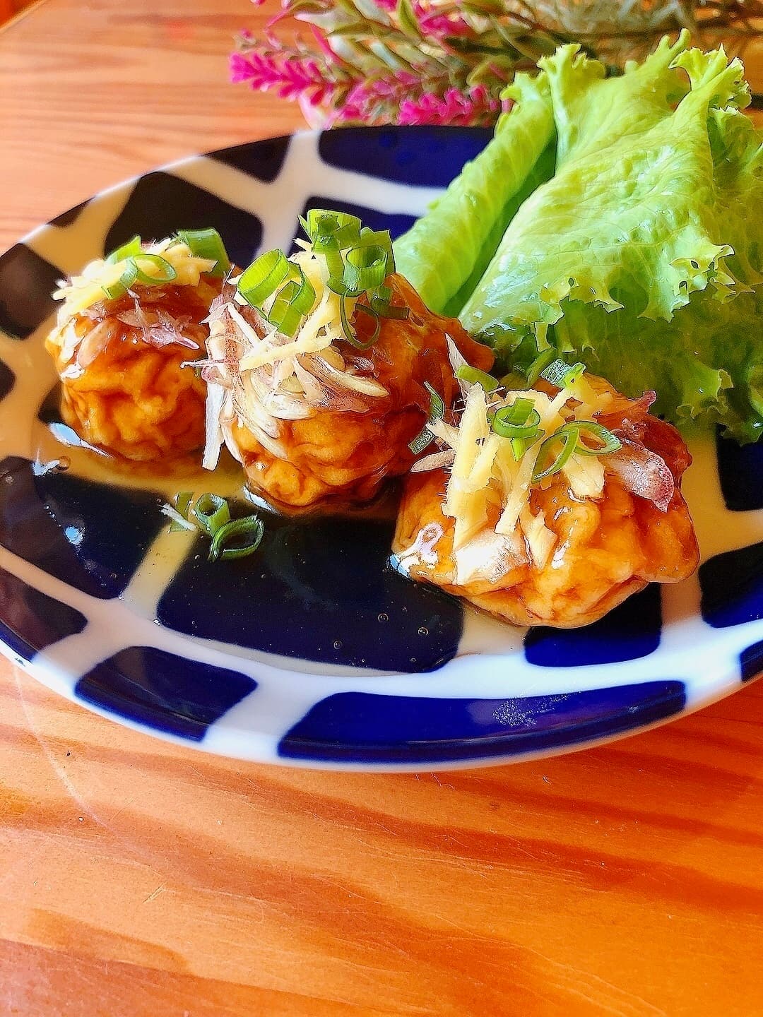 鶏むね天の甘酢あんの完成写真