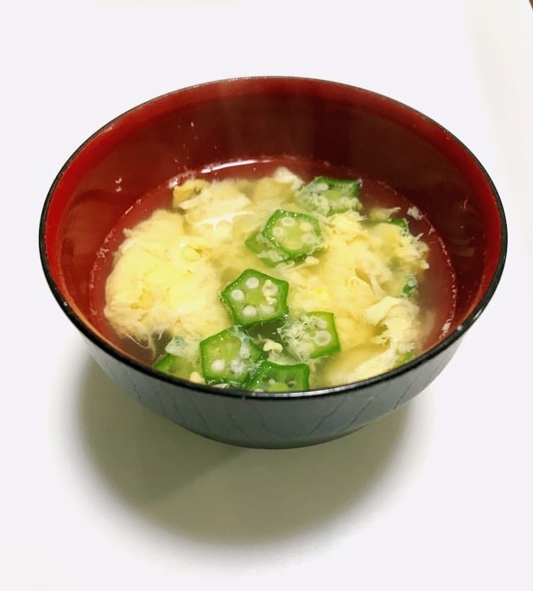 オクラの掻玉汁（かきたまじる）の完成写真
