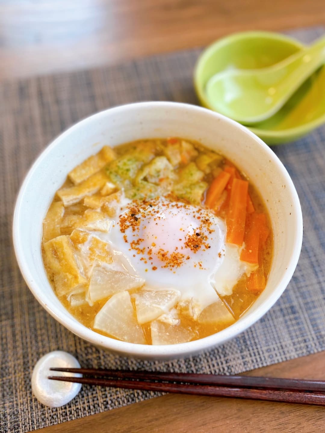 レンジで簡単味噌煮込みうどんの完成写真