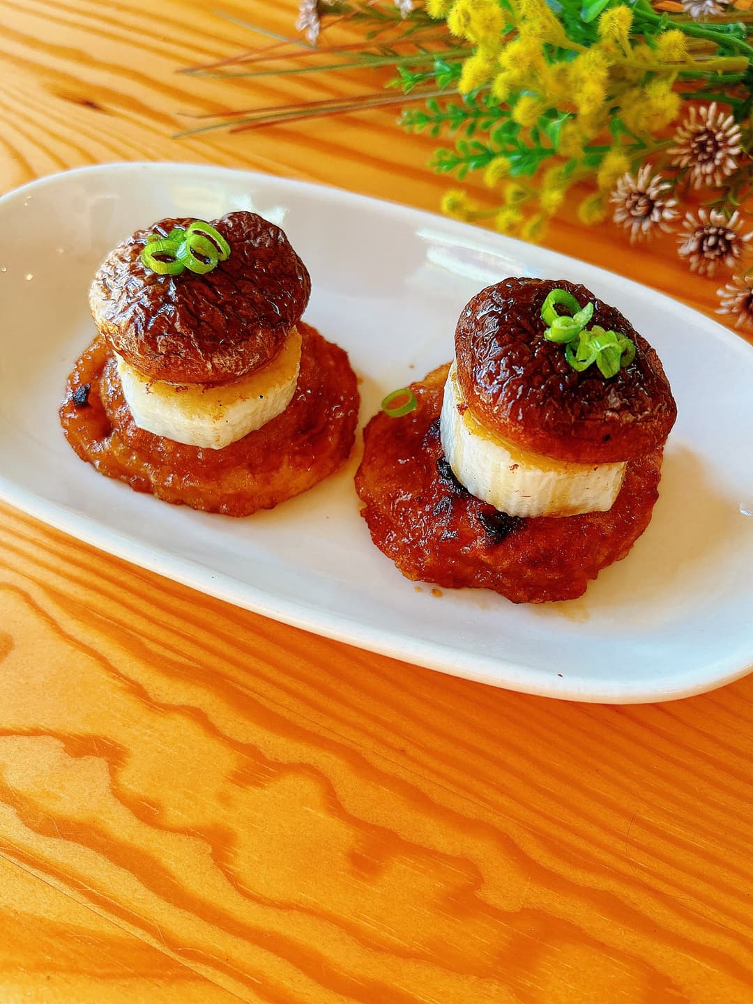 蓮根と長芋椎茸のバター醤油焼きの完成写真