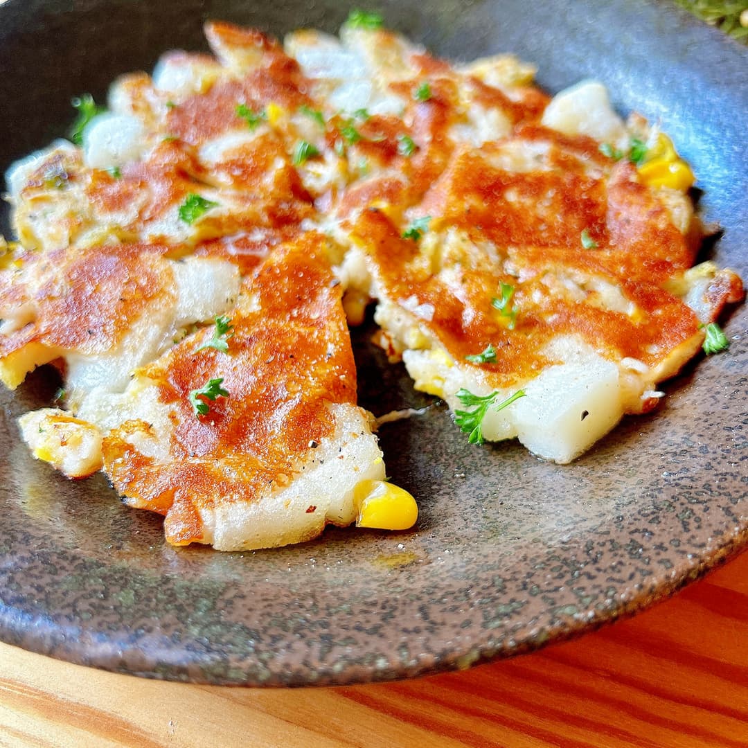 海老と餅のチーズ焼きの完成写真