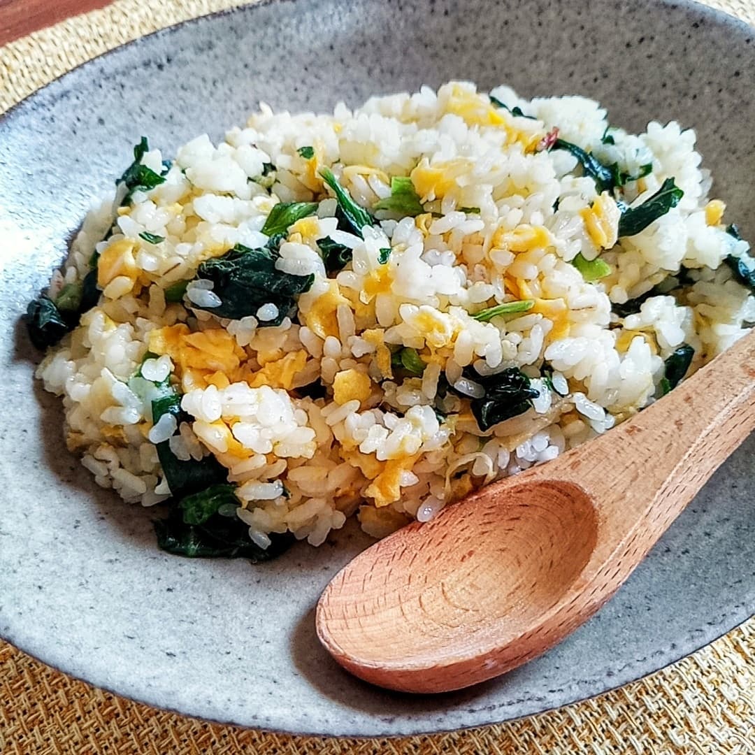 即席!青梗菜のチャーハンの完成写真