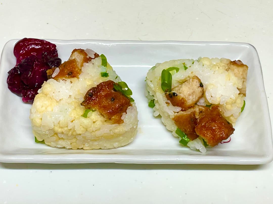 みそだれチキンおにぎりの完成写真