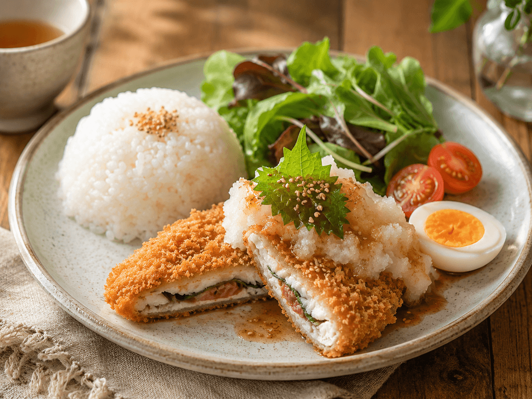 あじの梅しそフライの和カフェ風おろしプレート♡の完成写真