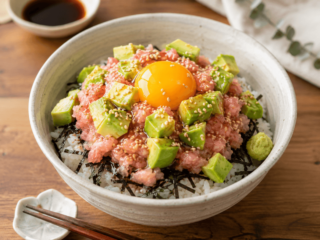 カフェ風♡まぐろたたきアボカド丼の完成写真