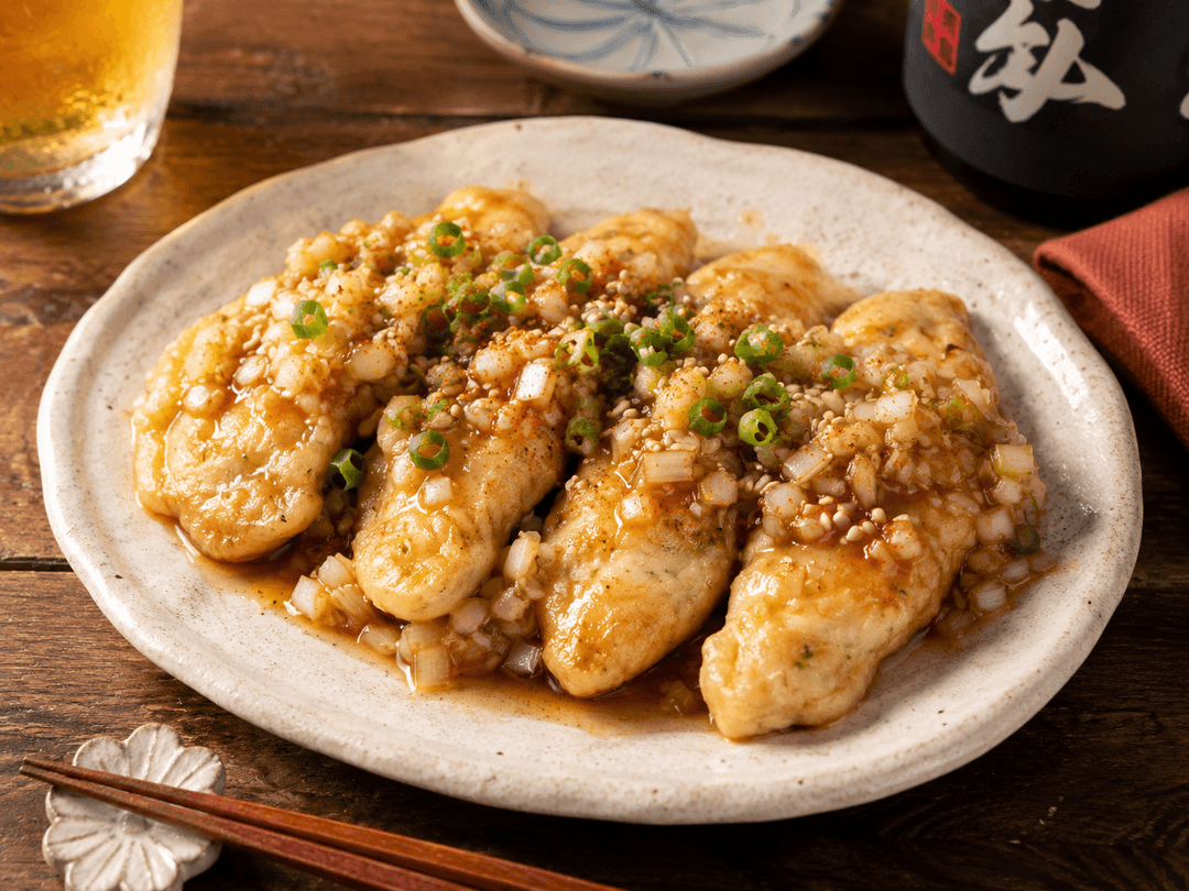 梅しそさっぱりささみ焼きの居酒屋風ねぎポン酢♡の完成写真