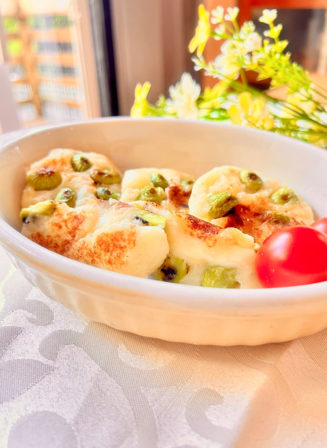 枝豆とポテトのチーズ餅の完成写真