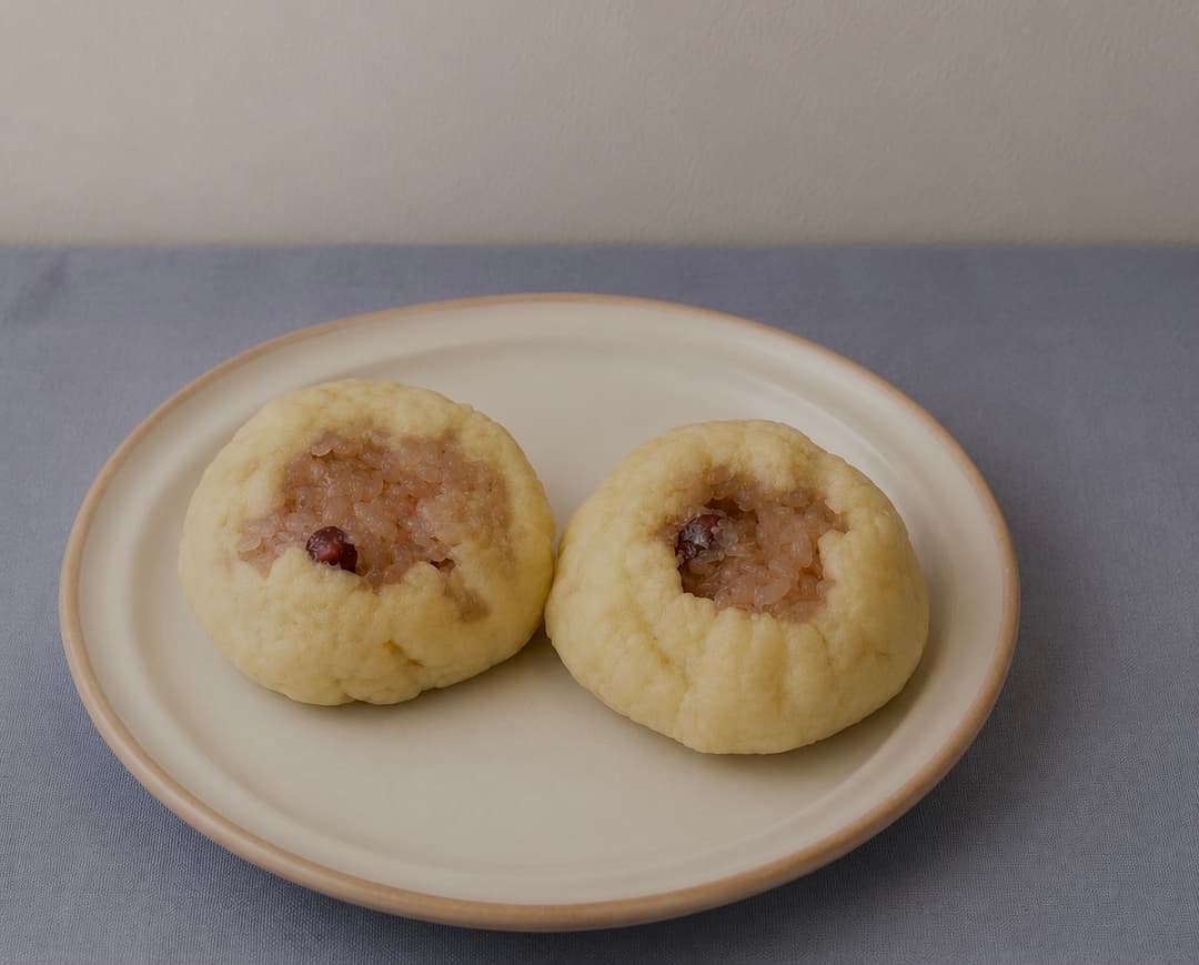 レンジで簡単!赤飯まんじゅうの完成写真