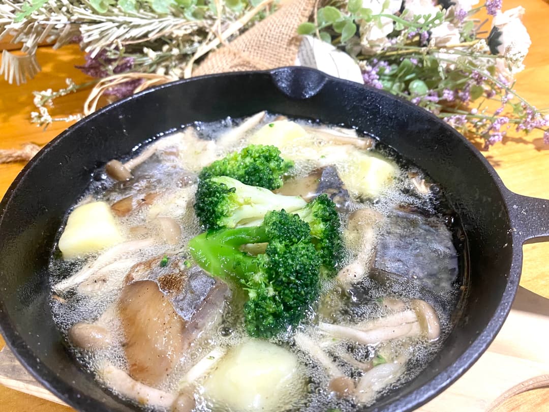 発酵調味料でサワラのアヒージョの完成写真