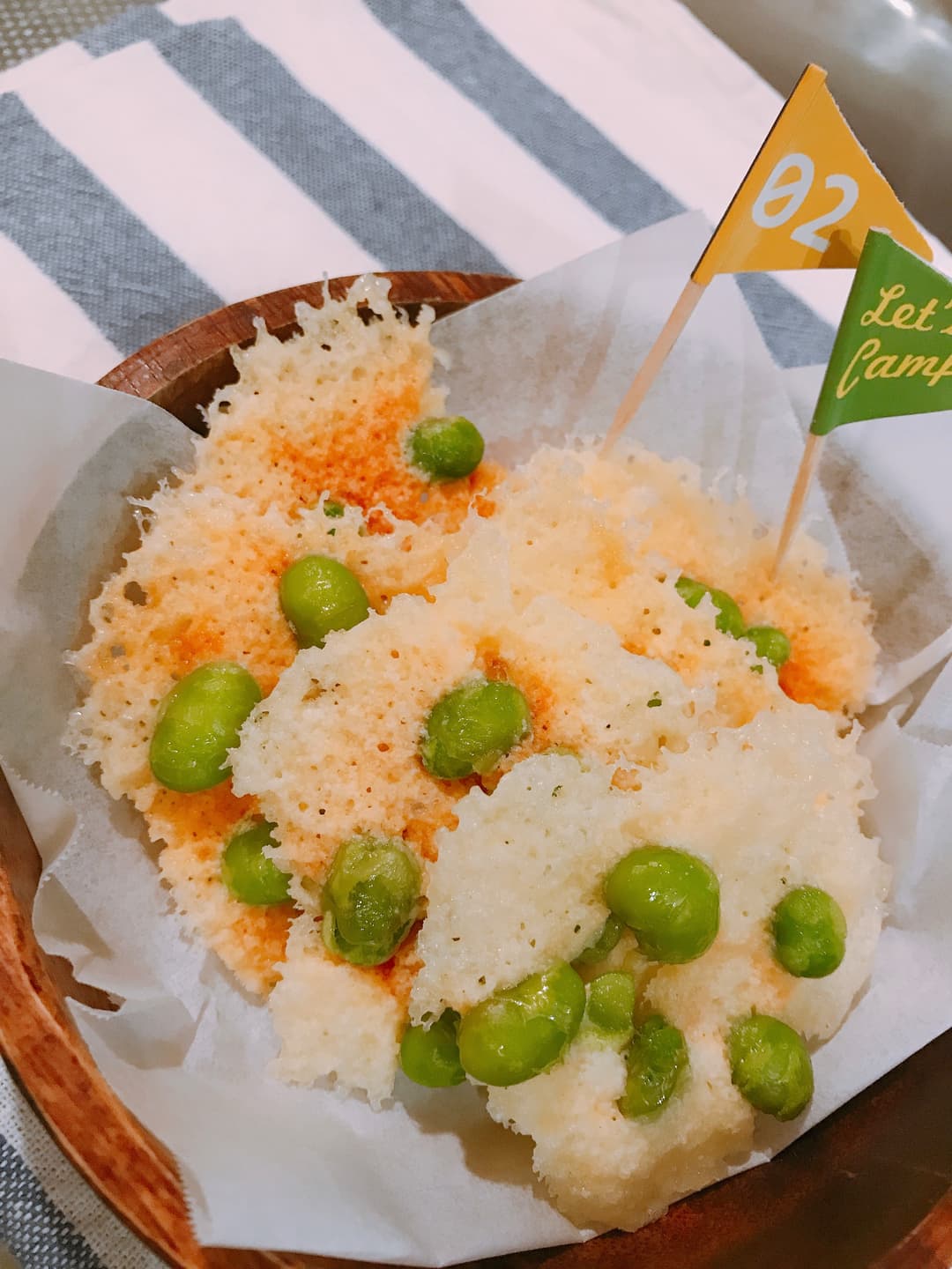 パリパリ枝豆チーズせんべいの完成写真