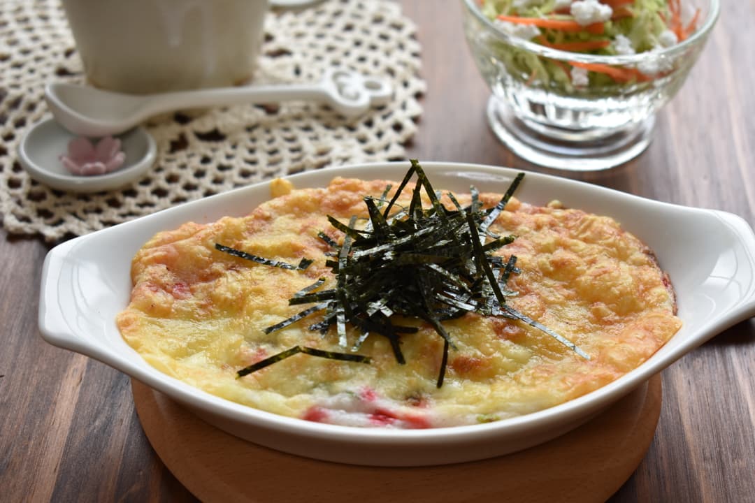 お好み焼き長芋グラタンの完成写真