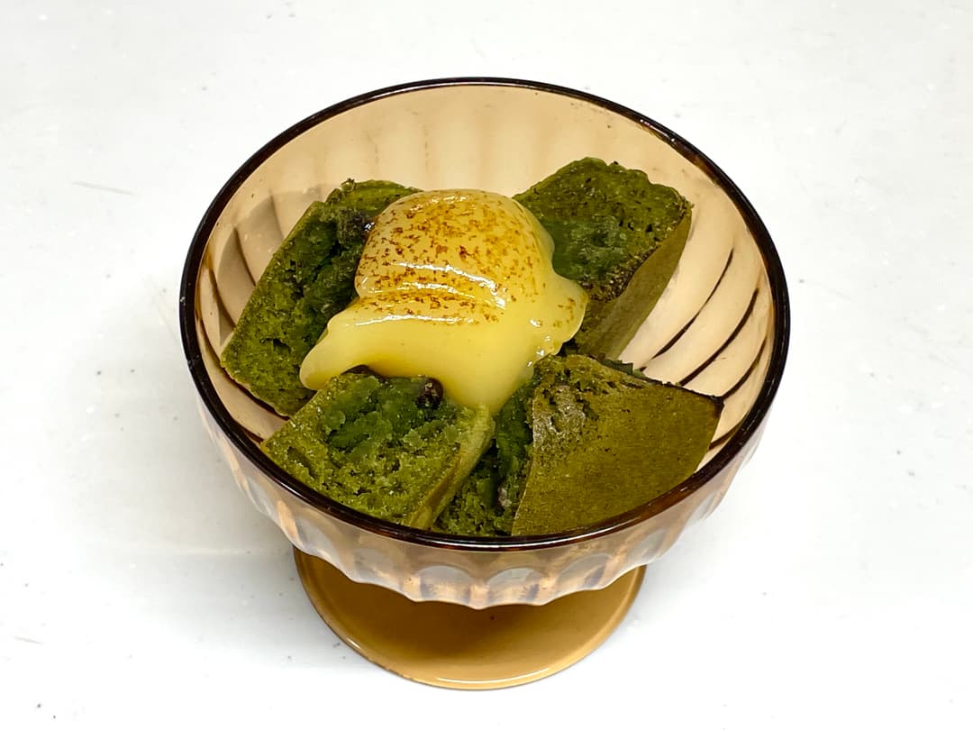 今川焼宇治抹茶あん焦がしカスタードの完成写真