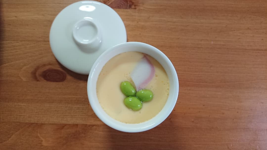 枝豆入り茶碗蒸しの完成写真