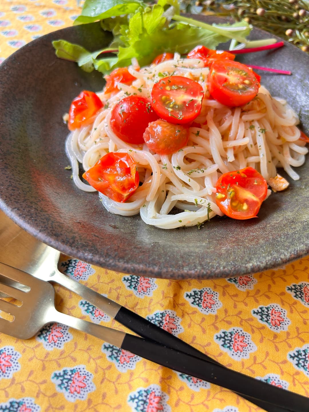 冷製トマトうどんの完成写真