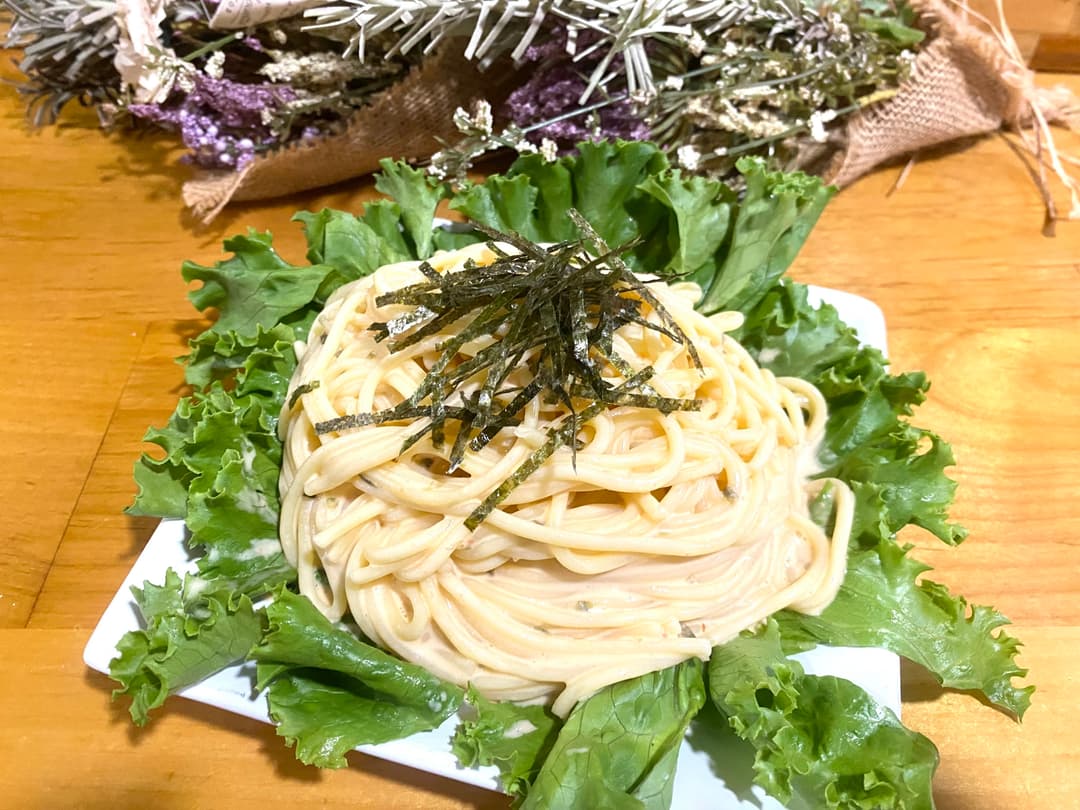 冷製明太マヨパスタの完成写真
