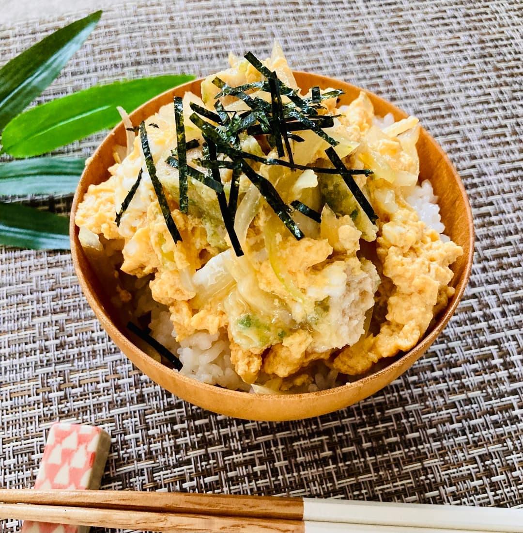 のり塩とり天の親子丼の完成写真