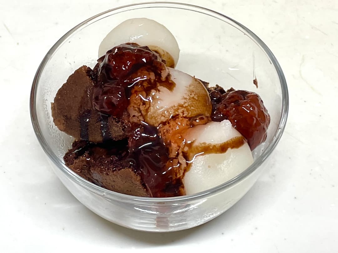 白玉チョコレートがけ今川焼生チョコ仕立ての完成写真