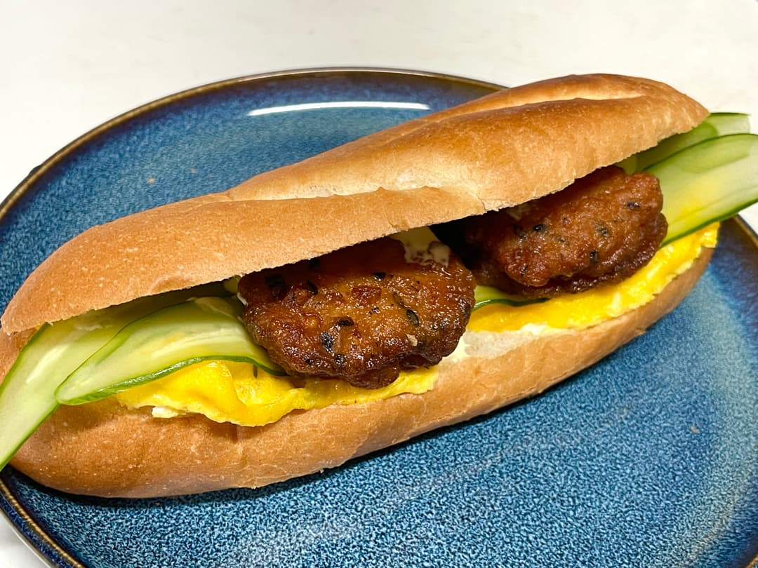 国産若鶏みそだれ焼きのたまごサンドの完成写真