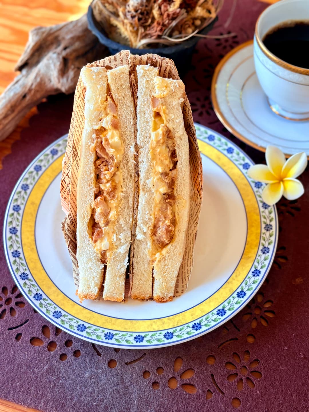 照り焼きチキンと卵のサンドの完成写真