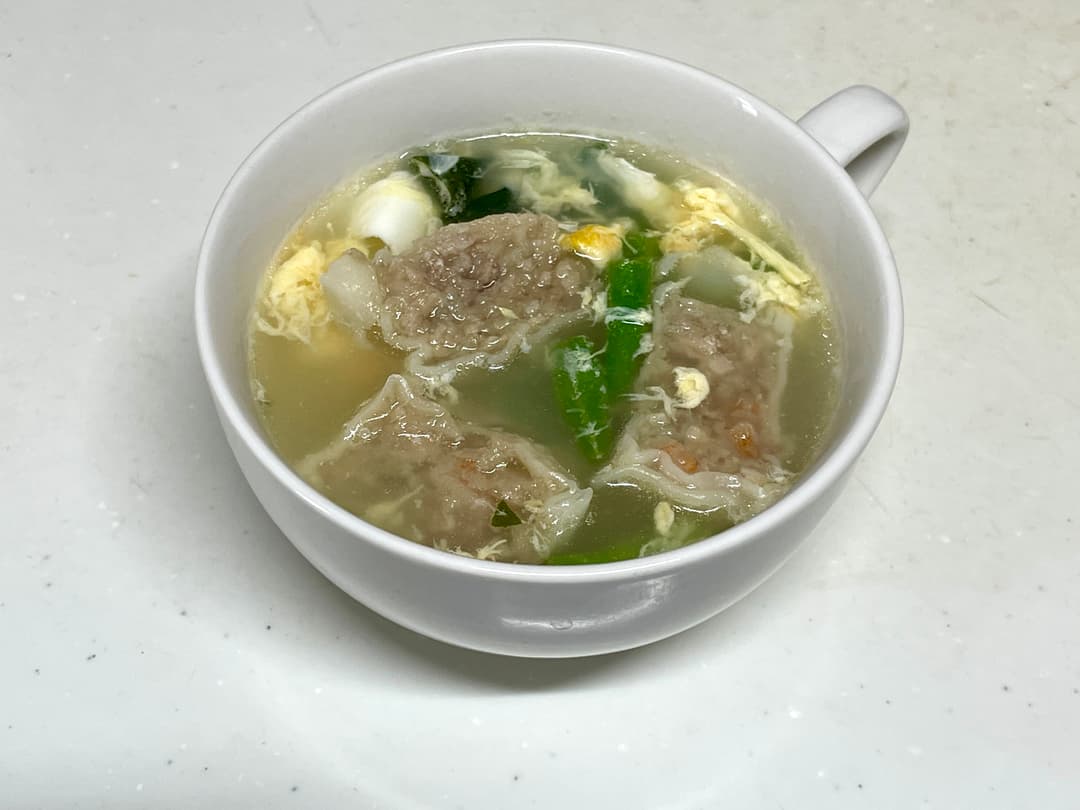 海老焼売のかきたまスープの完成写真
