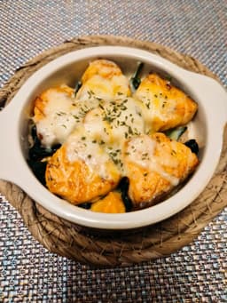 サーモンとほうれん草のグラタン