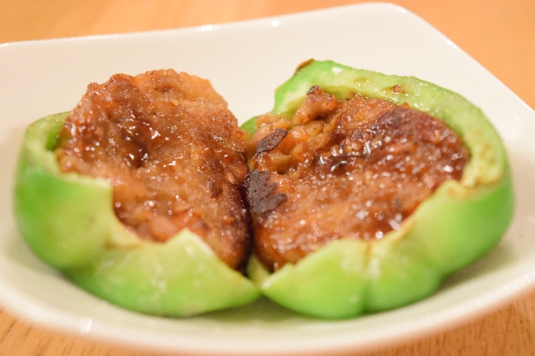 ピーマンの鶏つくね詰め*の完成写真