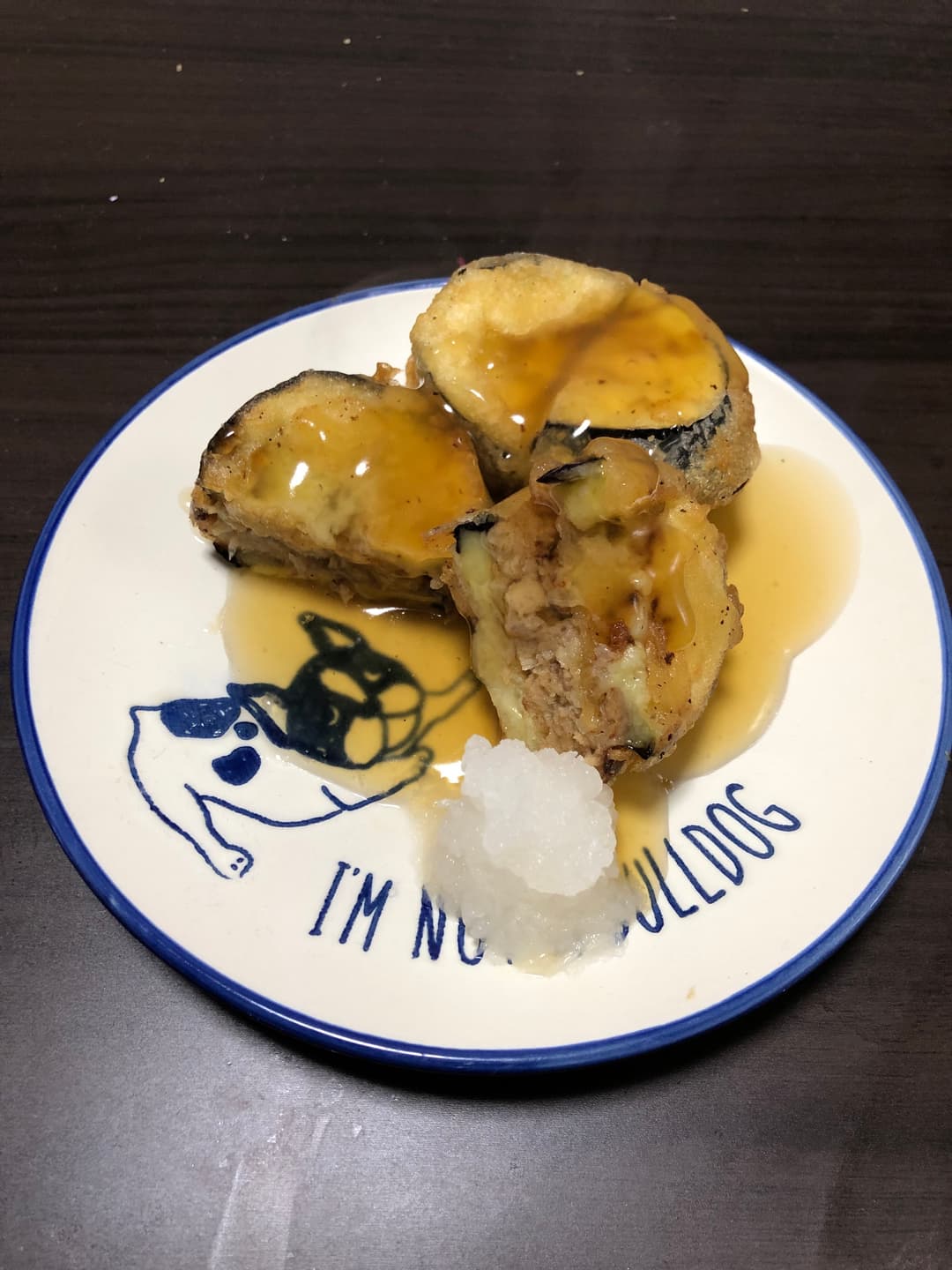ナスとハンバーグの挟み揚げの完成写真