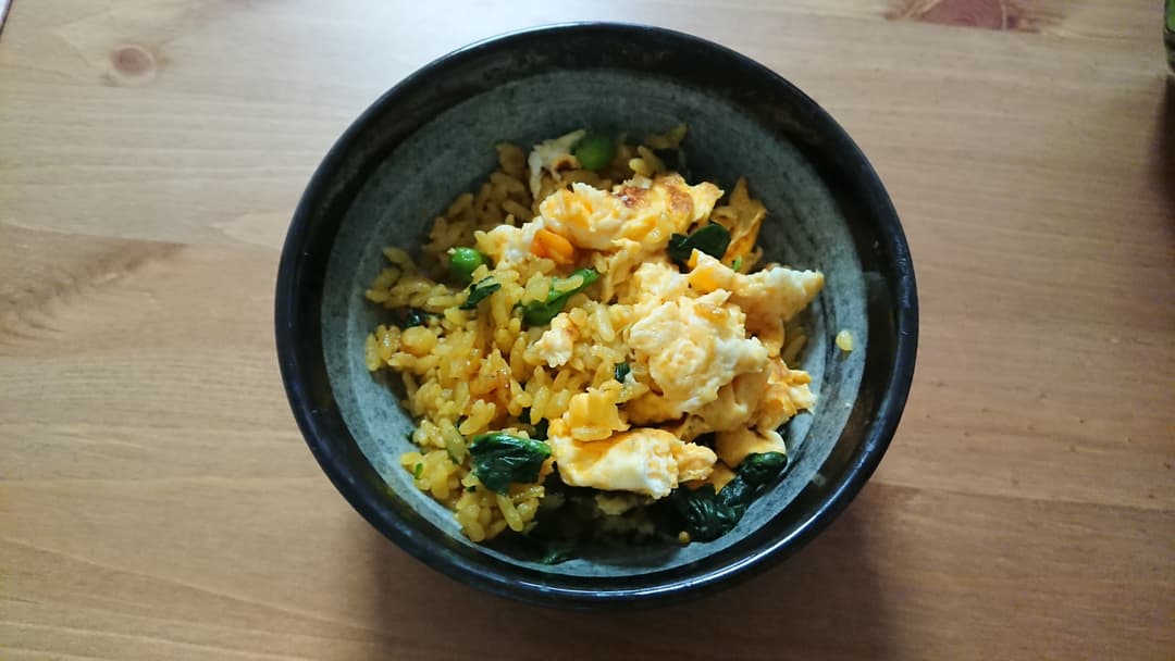 ほうれん草入りドライカレーの完成写真