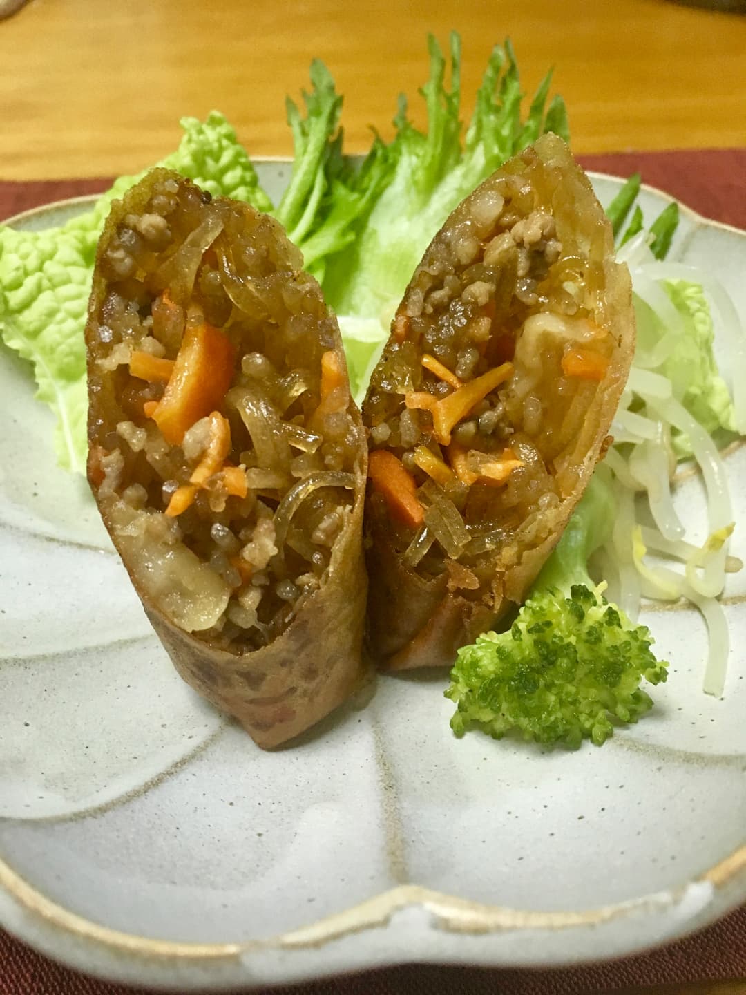 エビ焼売でタイ風春巻きの完成写真