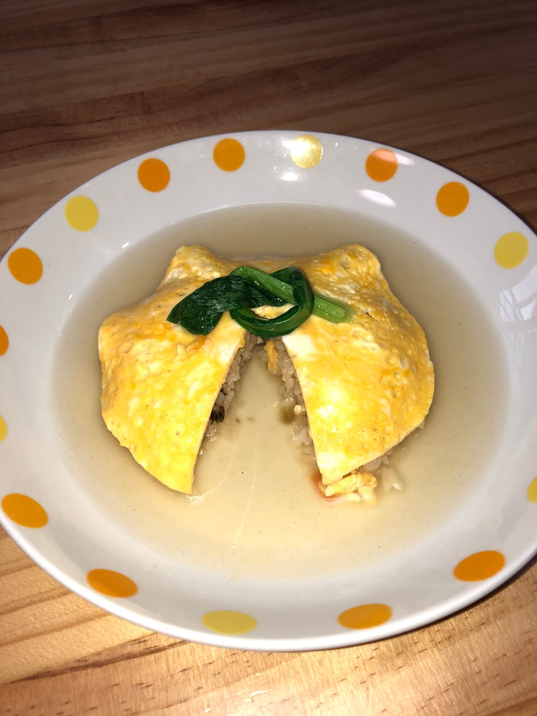 あさり飯の天津飯の完成写真