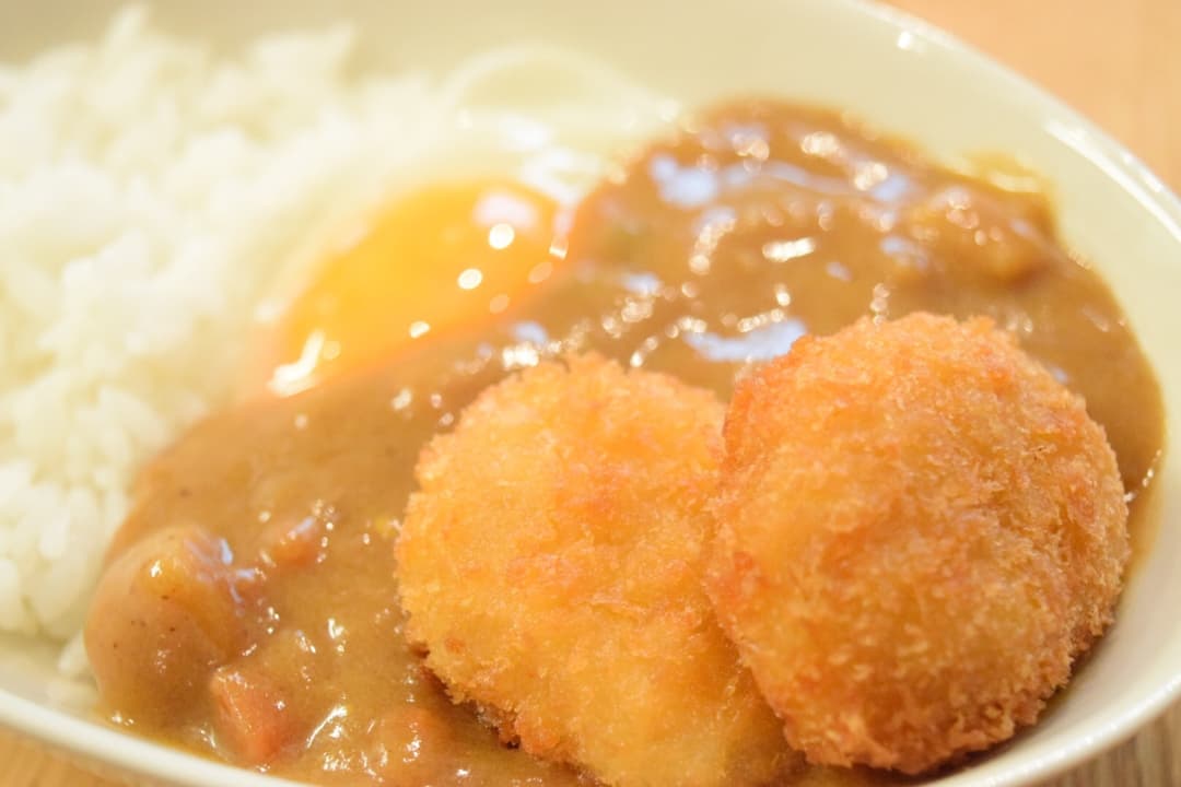 ひとくちカツの月見カレー★の完成写真