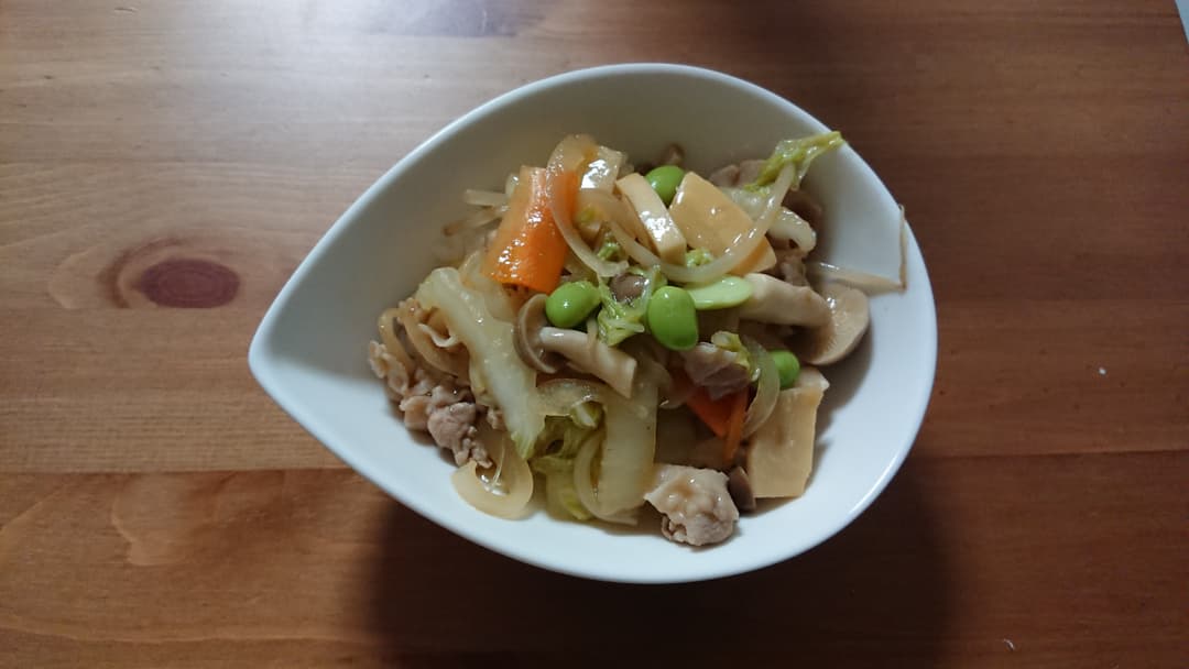 野菜たっぷり中華丼の完成写真