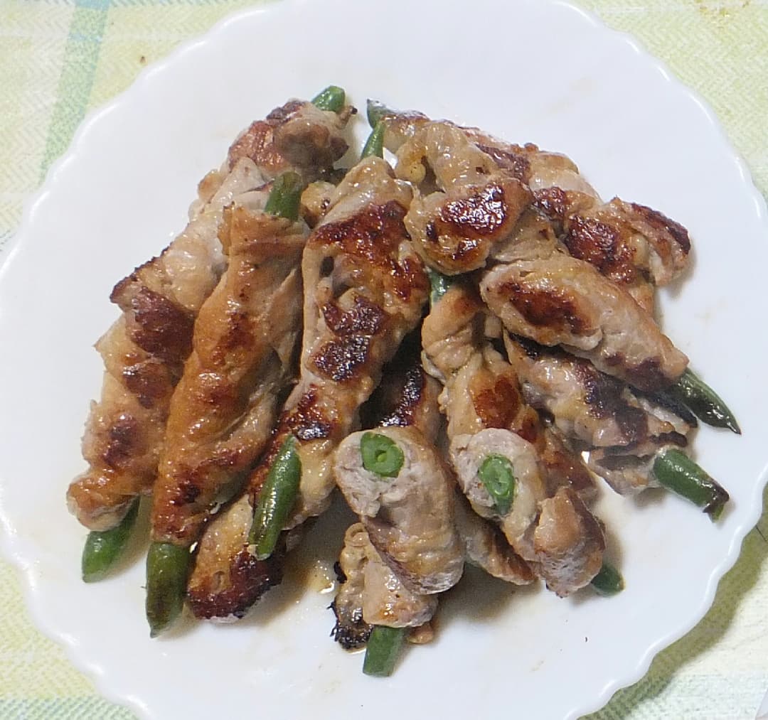 凍ったまま巻いて可！インゲンのスリム肉巻きの完成写真