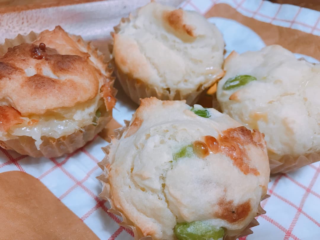 HMで簡単!枝豆チーズマフィンの完成写真