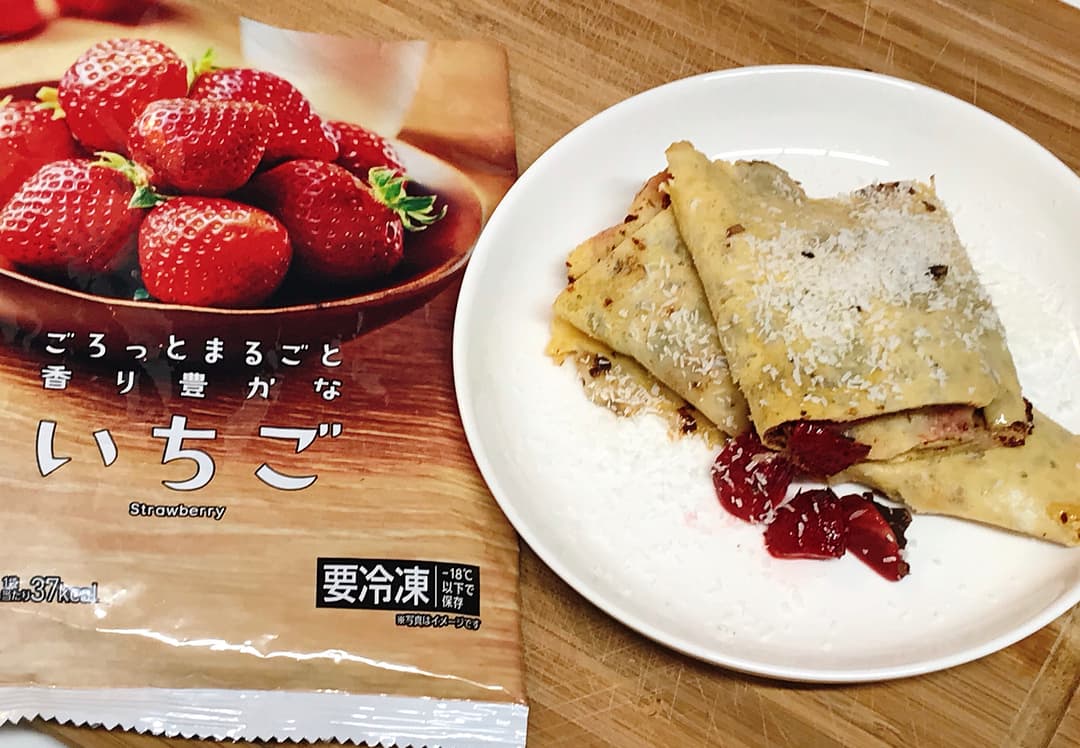 LAWSON レンジで作るいちごのバナナクレープの完成写真