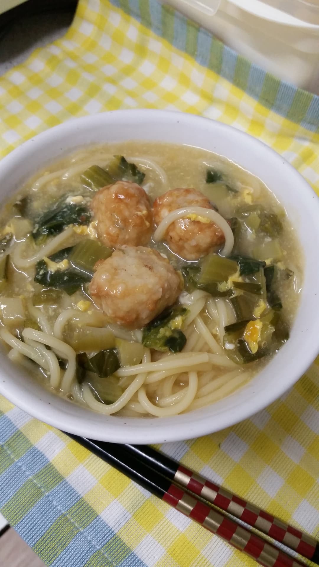 焼きつくねのあんかけラーメンの完成写真