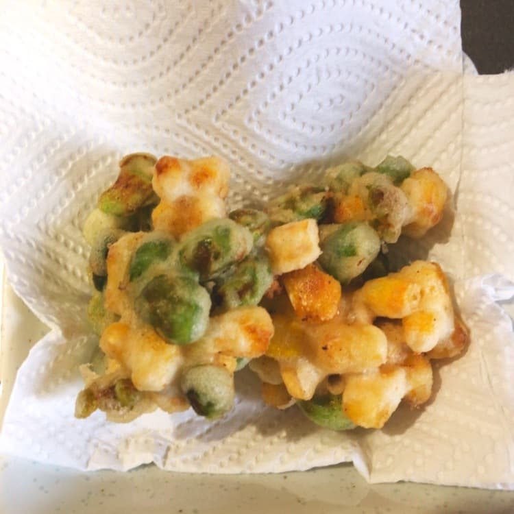 枝豆とコーンのかき揚げの完成写真