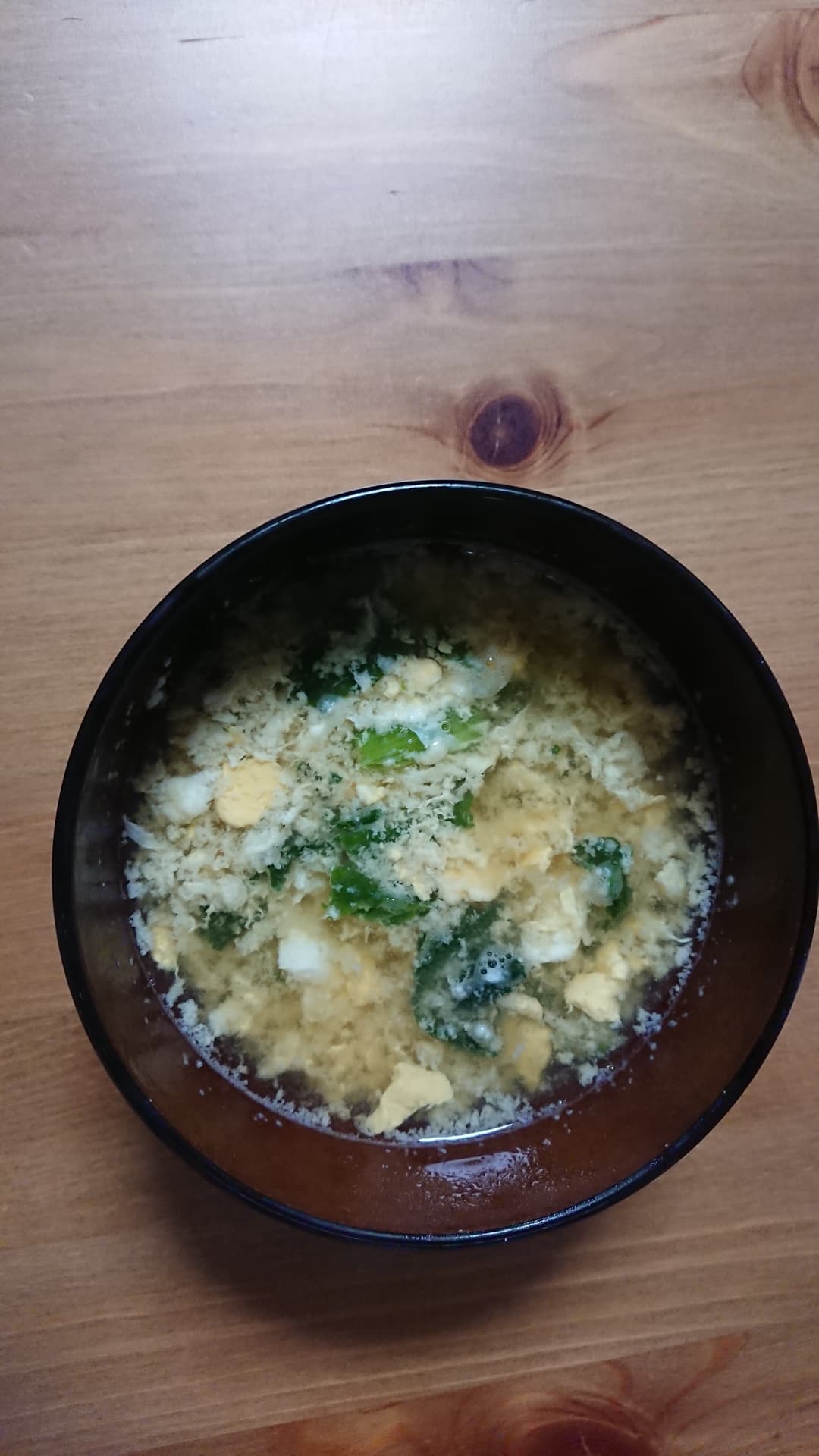 ほうれん草と卵の味噌汁の完成写真