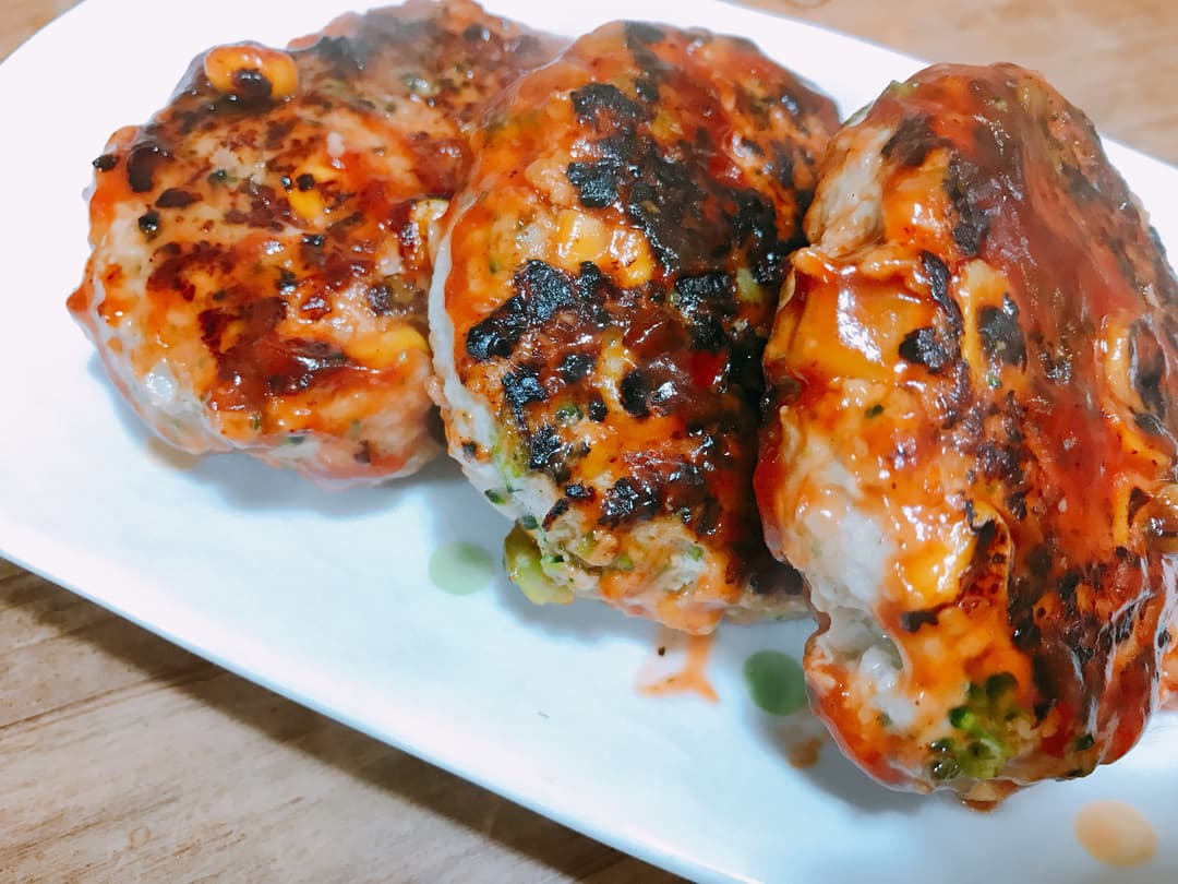 野菜たっぷり!ハンバーグの完成写真