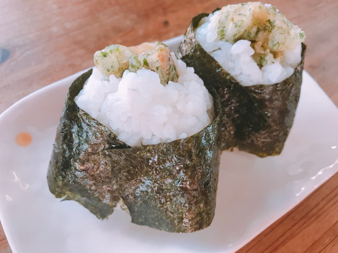 本格味!ちくわ天むすの完成写真