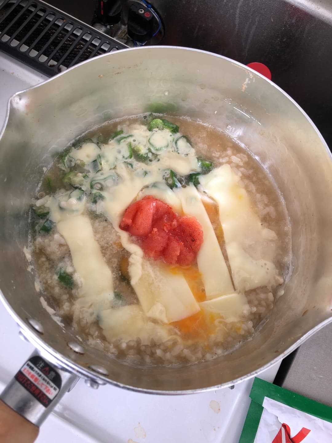 明太チーズ雑炊の完成写真