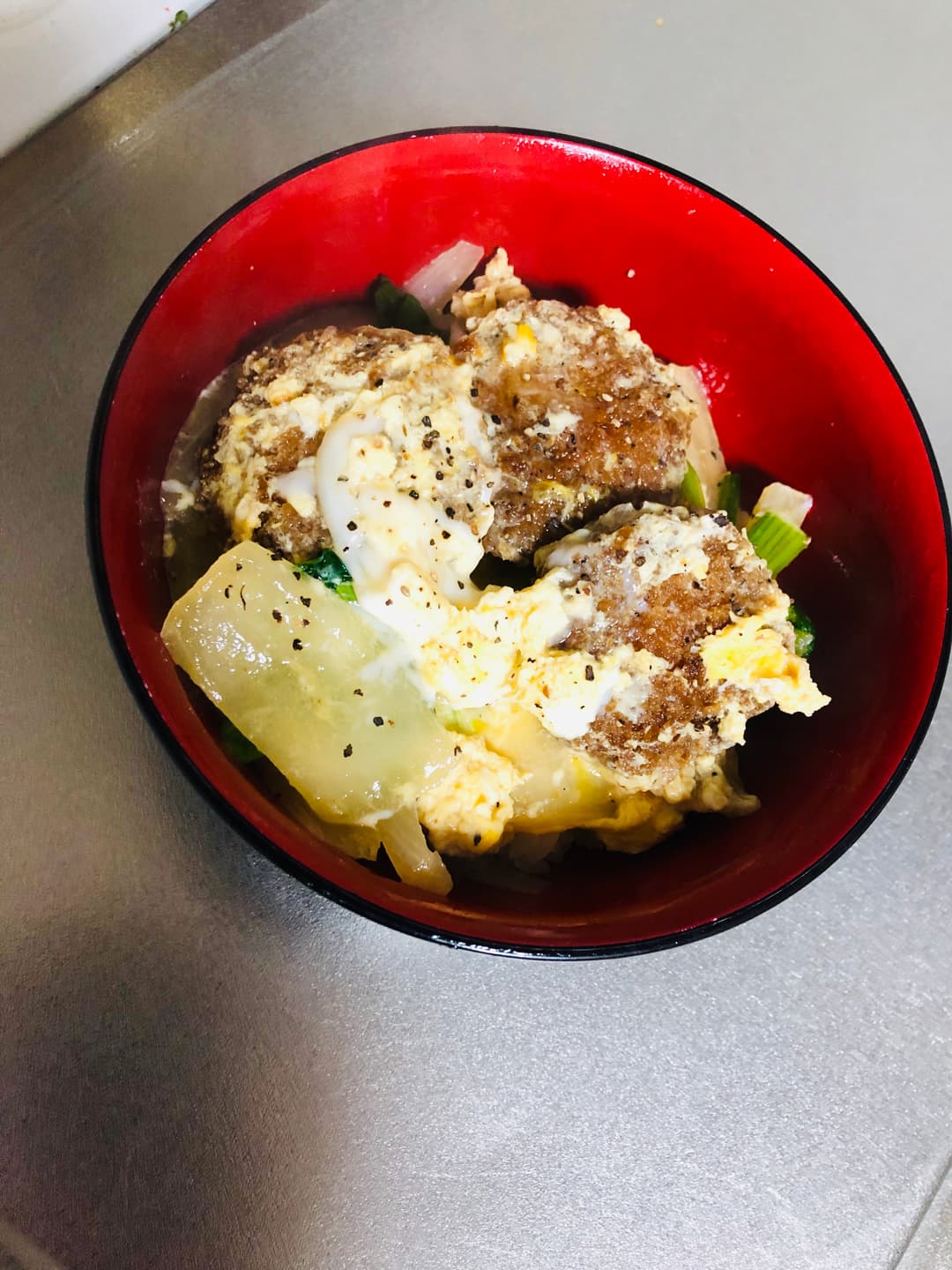 豆乳カツ丼の完成写真