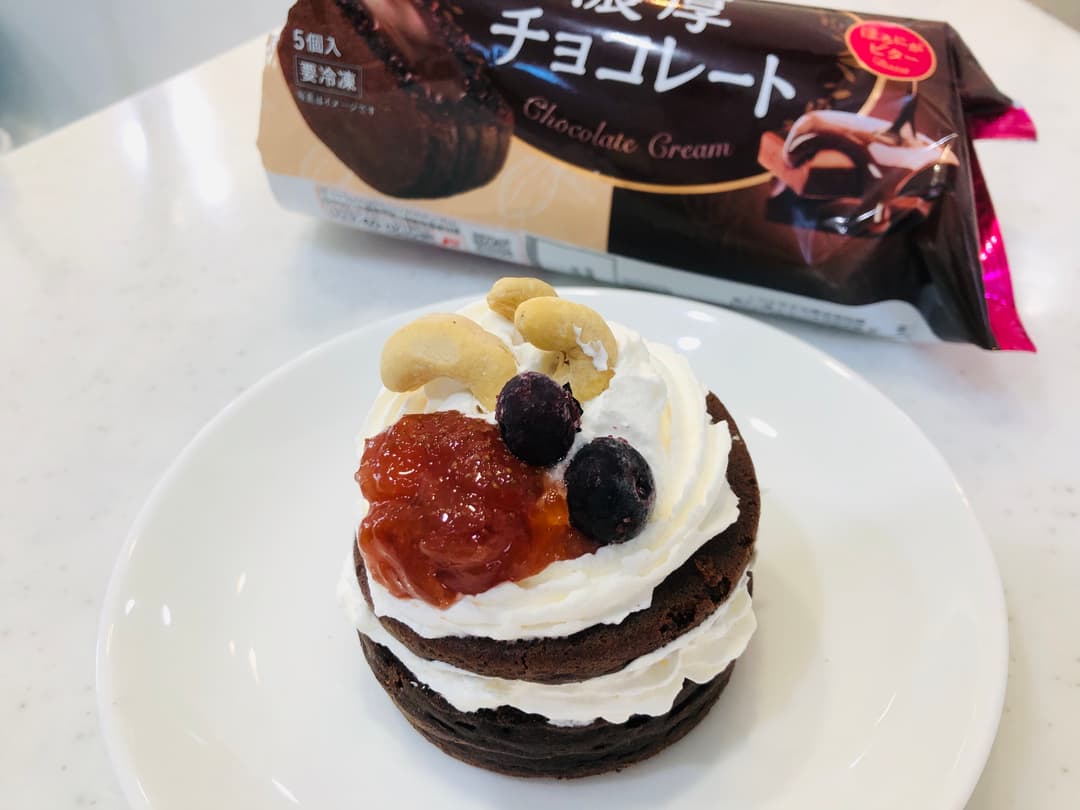 お子さんと作れる!チョコ&バニラ&ホイップのアイスケーキの完成写真