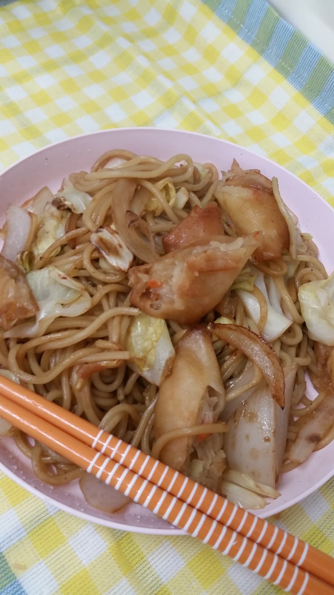 五目春巻焼きそばの完成写真
