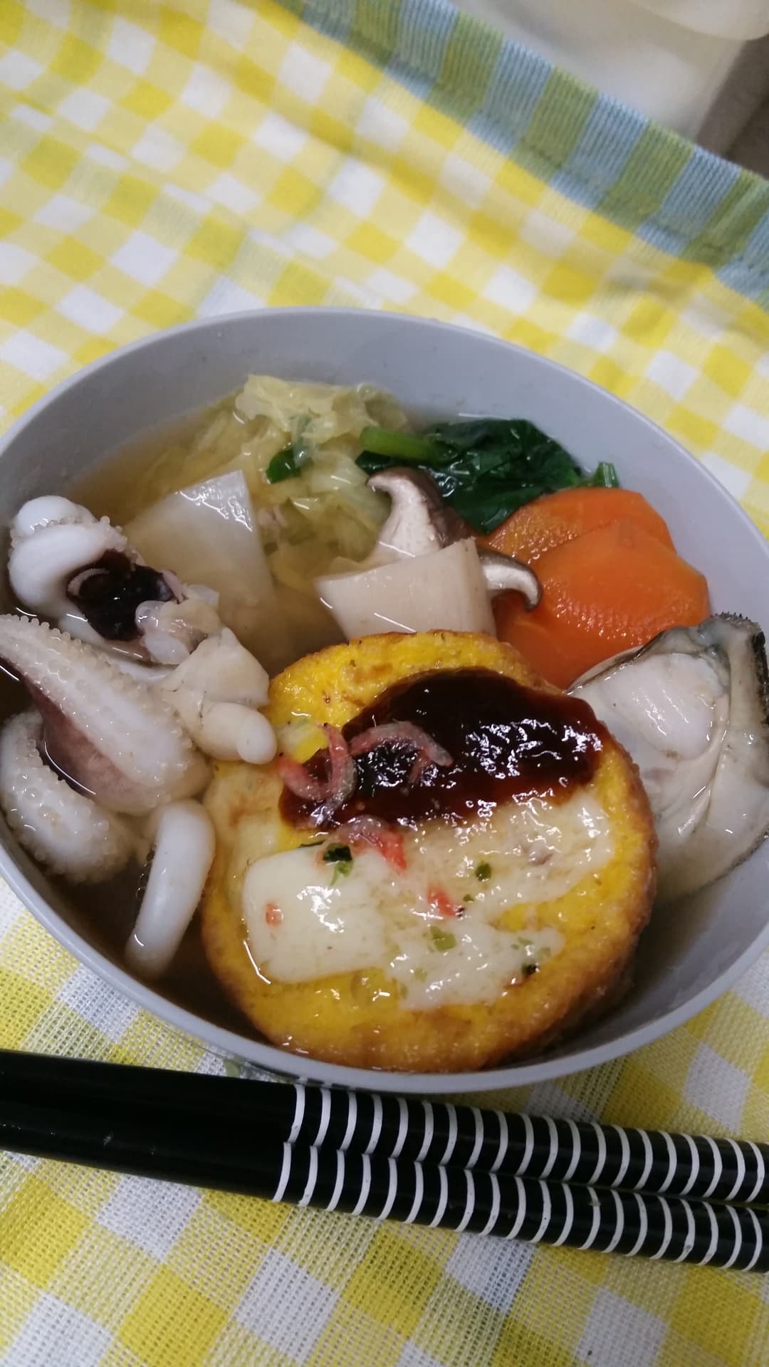 お好み焼de海鮮よせ鍋の完成写真
