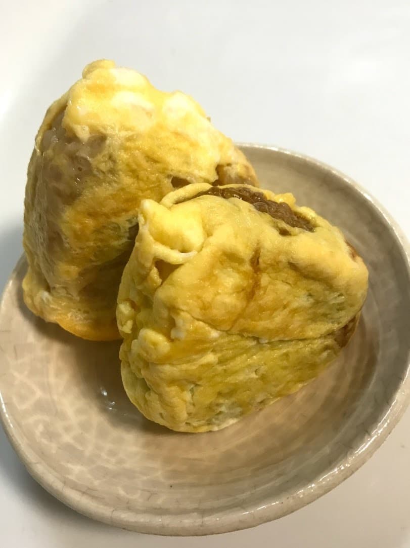 醤油味のオムライスおにぎりの完成写真