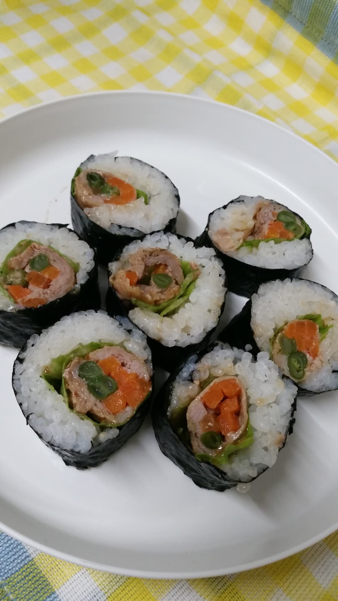 豚肉野菜巻きのり巻きの完成写真