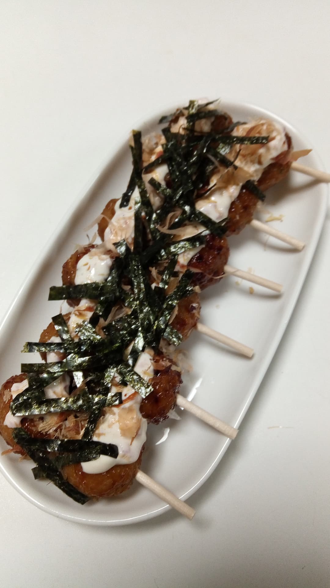 鶏つくね串のチーズマヨかけの完成写真